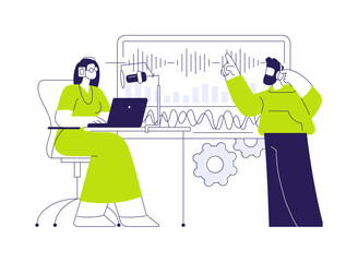 Music production software abstract concept vector illustration.