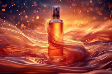 Naklejka premium perfume bottle on black background