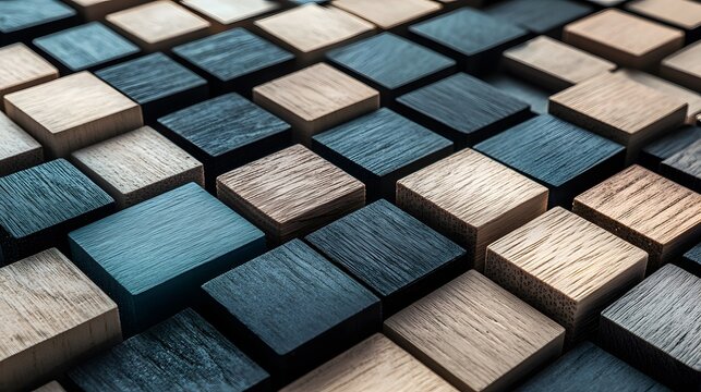 Abstract Wooden Cube Pattern Background Texture