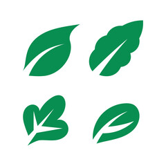 Green 4 Leaf Icon Set
