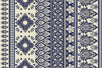 Saree Sarong Motifs Ikat floral paisley embroidery floral.ikat ethnic oriental pattern traditional.Ikat embroidery style abstract embroidery design for texture, fabric, clothing, wrapping, decoration