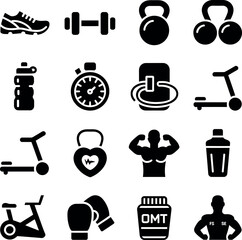 Fitness icon set