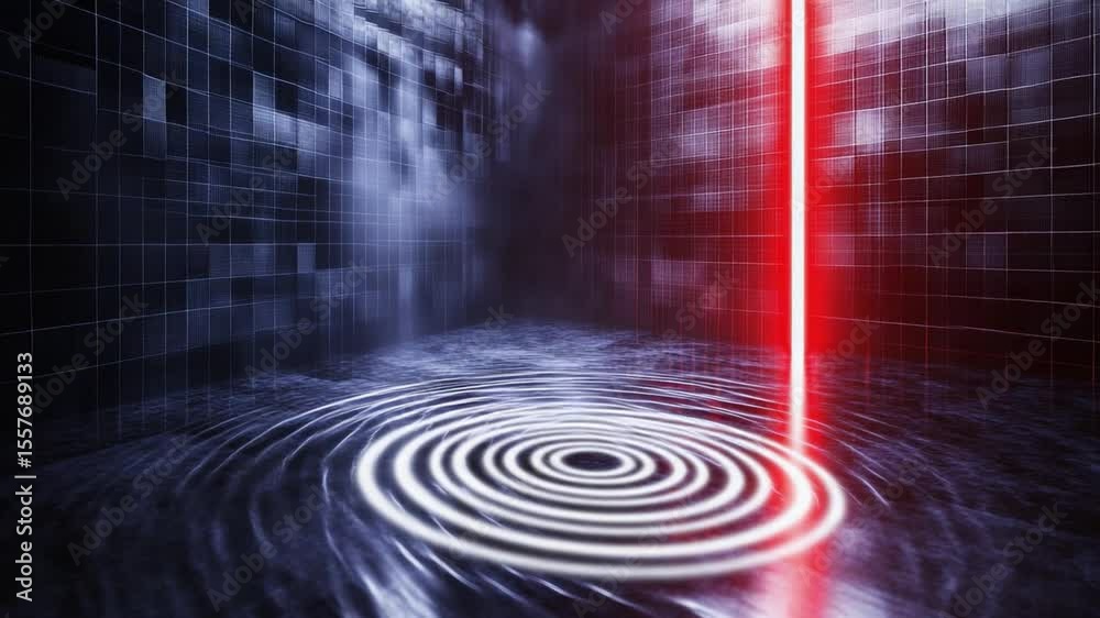 Aufkleber abstract technology: an awe-inspiring scene where geometric precision meets digital artistry, with a