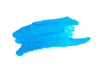 Abstract blue watercolor background. The color splashing on the paper.