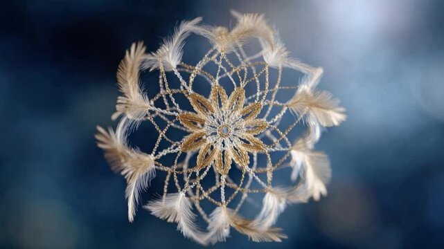 Dreamcatcher: Dreamcatcher in the soft daylight with a soothing dreamy feeling of positive energy flowing.