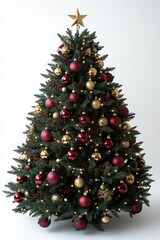 Festive Christmas tree with ornaments