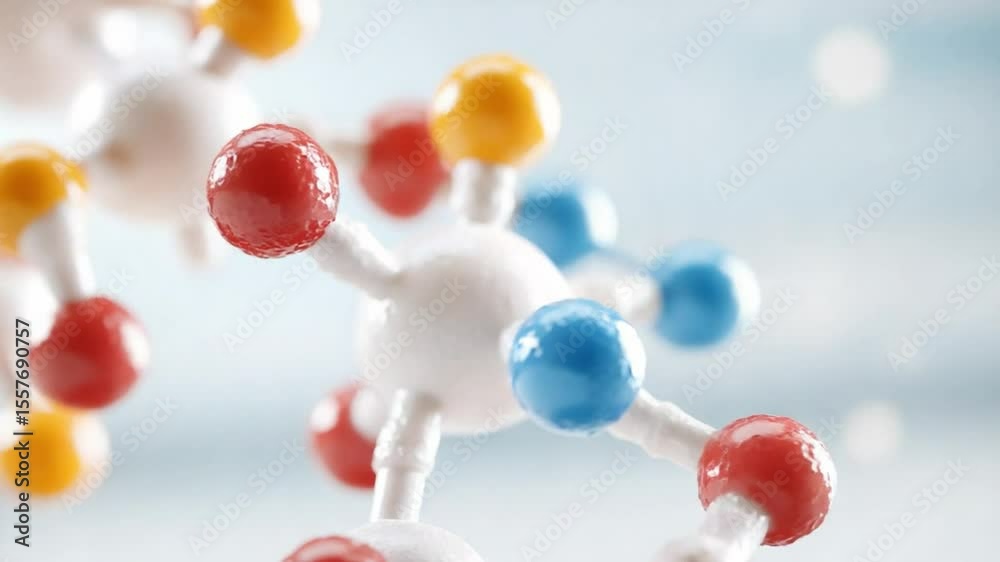 Poster molecular universe: a captivating macro view reveals a complex molecular structure, the vibrant colo