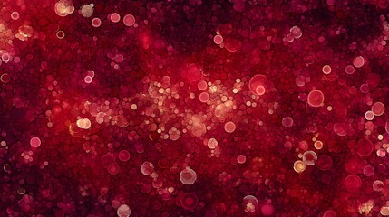 Abstract Red Bubbles Mosaic: Artistic Digital Painting