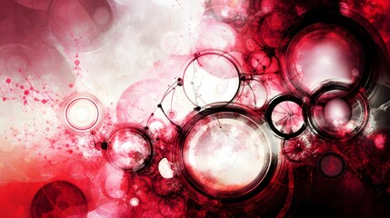 Abstract Red and White Circular Design Background