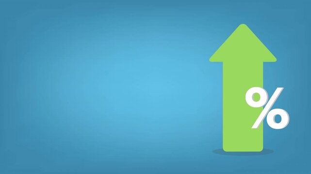Green arrow with percentage symbol