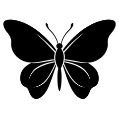 butterfly silhouette icon on white background