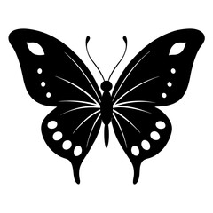 butterfly silhouette icon on white background