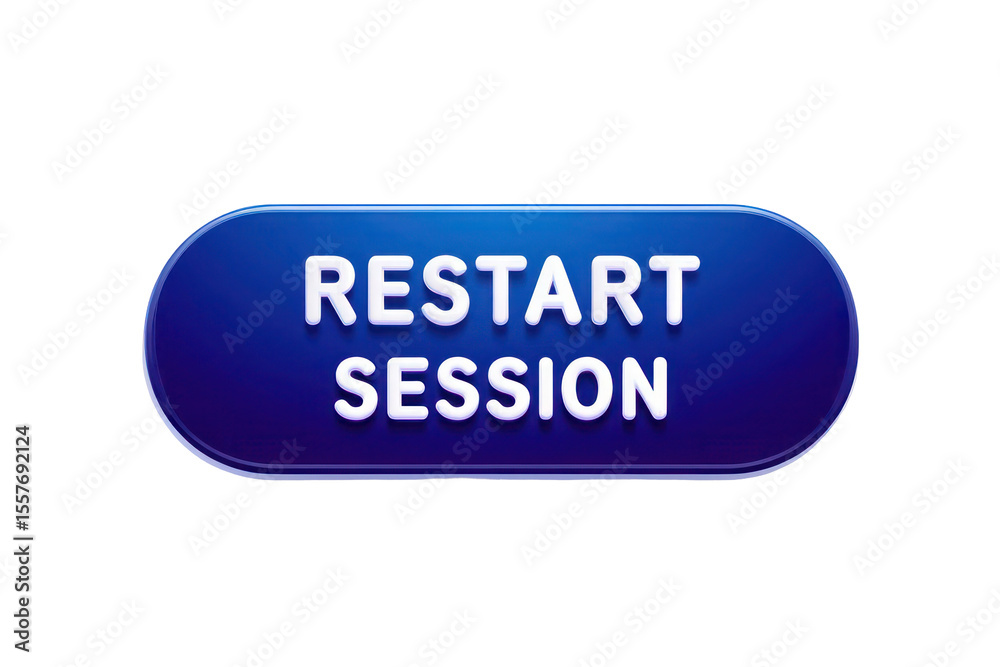 Fototapete blue oval restart session button 3 d render white text isolated on black background transparent p n 