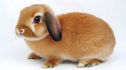 Adorable Orange Lop Rabbit, Fluffy Fur, Cute Pet