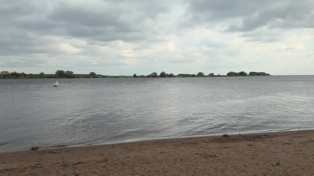 The source of the Volkhov River in Lake Ilmen, Novgorod Region