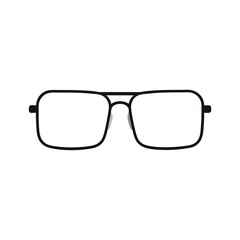 Fototapeta premium Rectangular Eyeglasses Icon, Minimalist Black Vector for Style, Professional Branding, and App or Website Interface Use