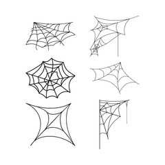 Spiderweb silhouette collection set.