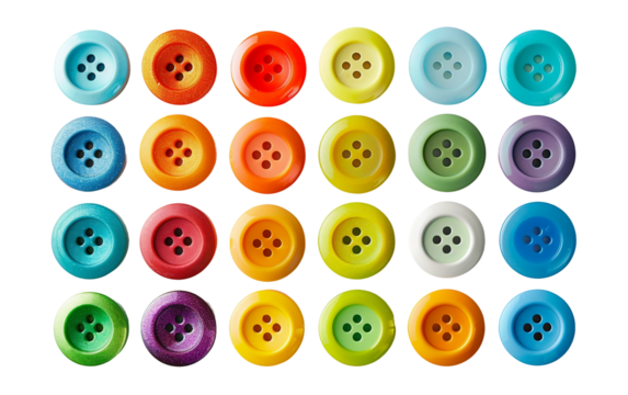 A Grid of Bright Buttons Displaying the Full Color Spectrum in Order