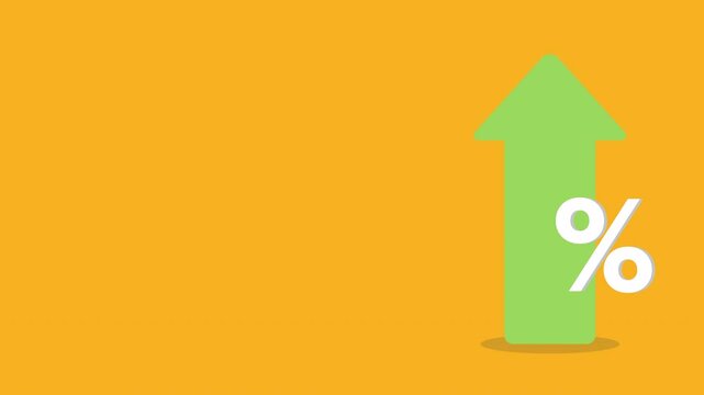 Green arrow with percentage symbol