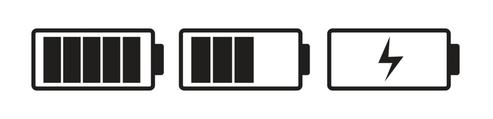 mobile battery charge icon set, charge icon collection, vector illustration