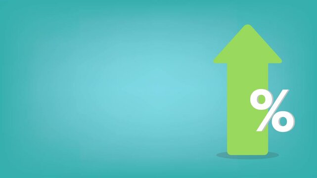 Green arrow with percentage symbol