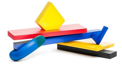 Abstract Colorful Geometric Shapes Blocks Composition Still Life