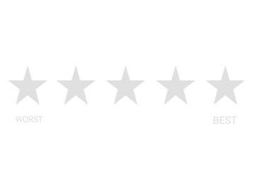 Five-star rating scale from worst to best for customer reviews