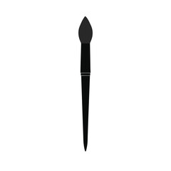 Simple Black and White Makeup Brush Icon, Minimalist Vector Graphic for Beauty, Cosmetics, and Fashion Websites, Blogs, or Social Media, Clean, Modern Design.