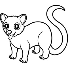 Fototapeta premium kinkajou---round-head---curly-tail---eyes-and-tong