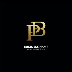 Creative P and B Letter Logo, Luxury Monogram Design.