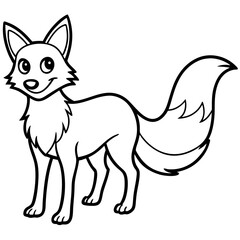 Obraz premium fox---slim-shape---ears-and-tail---face-with-sly