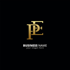 Creative P and E Letter Logo, Luxury Monogram Design.