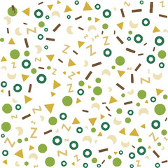 Seamless pattern of colorful circles stars and wavy.