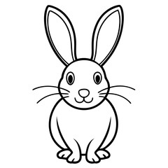 Obraz premium rabbit---circle-head---body---long-ears---cute-fac