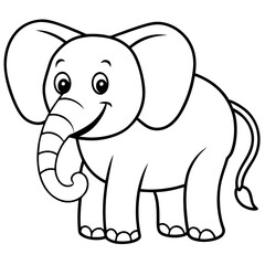 Naklejka premium elephant---3-step-cartoon-elephant--circles