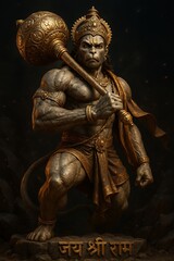 Fototapeta premium Lord Hanuman Portrait. Jai Shree Ram