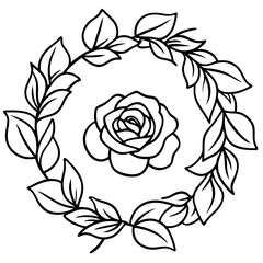romantic-rose-wreath--watercolor--minimal-backgrou