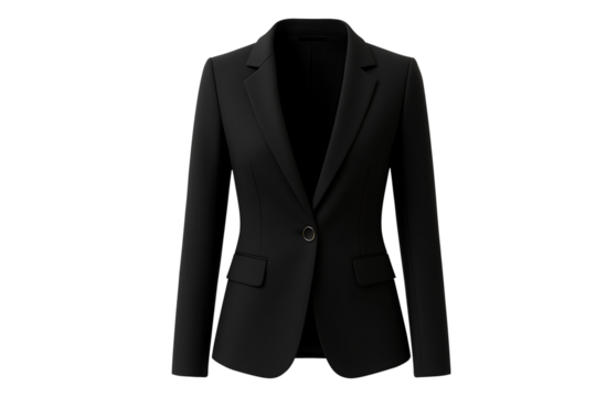 A light black blazer for women isolated on transparent background	