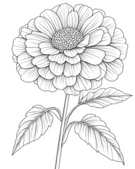 Exquisite Black and White Flower Line Art Ready for Your Creative Coloring