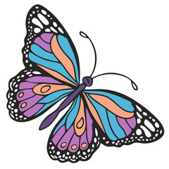 butterfly vector icon on white background