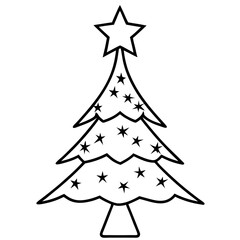 Holiday Star Ornament Minimalist Line Art