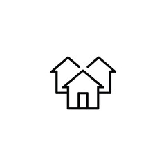 Neighbourhood Houses Monoline Icon