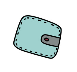 Wallet . Flat vector. Hand drawn illustration.