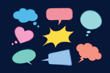 Fun speech bubbles, copy space for inspirational notes or ads. Social media, diary, web elements