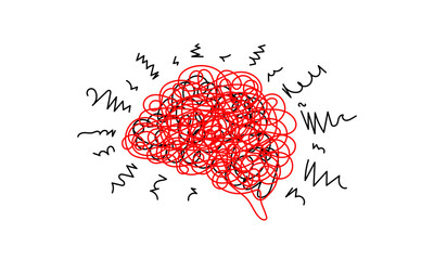 Brain. Mental health problems, stress. Adhd sign