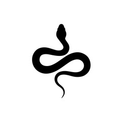 Fototapeta premium Celebrate World Snake Day with this elegant snake silhouette. This striking image features a coiled snake, perfect for educational materials, nature documentaries,