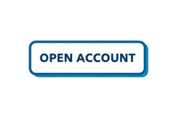 Fototapeta premium Blue Rectangular Open Account Button Isolated on White Background Transparent P N G Cutout Clipping Path Social Media Line Art Black Full H D 4 K Image Photo Picture Stock New