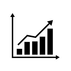 Business growth chart showing upward trend.  Positive financial progress is illustrated by increasing bar graph.  This business growth chart is ideal for presentations, reports,