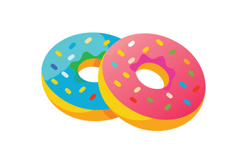 Vibrant Rainbow Sprinkled Donuts Design Vector graphic design