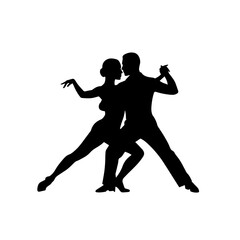 Fototapeta premium Argentinian tango dancers silhouette. Couple performing passionate tango dance. Elegant black silhouette of tango dancers perfect for cultural events promotion.